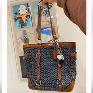 Coach Y2K Blue Signature Tote Bag F11526